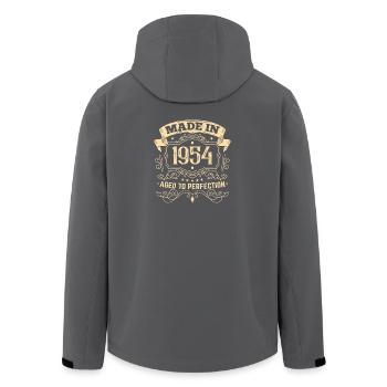 1954 Anniversaire Fabriqué en 1954 - Veste softshell homme en polyester recyclé Stanley/Stella - charbon - Dos - AI Model Male 185 light (185cm)