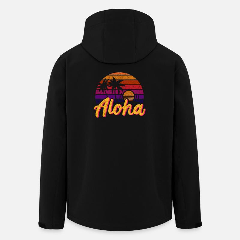 Aloha Retro - Recycelte Männer Softshell-Jacke von Stanley/Stella - Schwarz