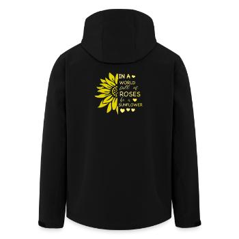 Sunflower Independent Glow - Men’s Recycled Softshell Jacket by Stanley/Stella - black - Back - AI Model Male 185 light (185cm)