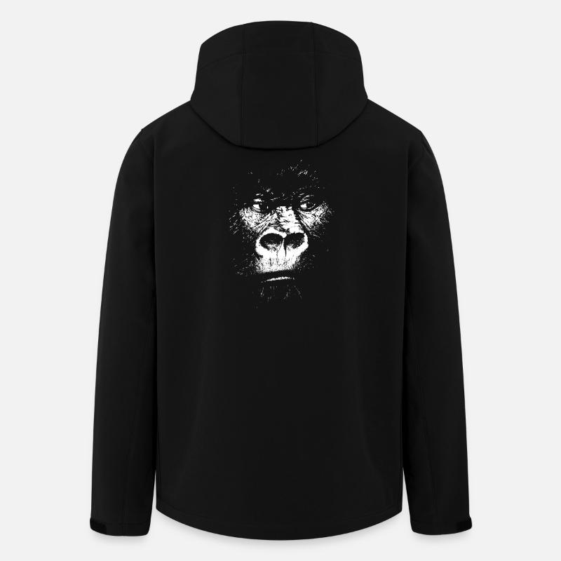 Expressionistische Affe Illustration, Gorilla - Recycelte Männer Softshell-Jacke von Stanley/Stella - Schwarz