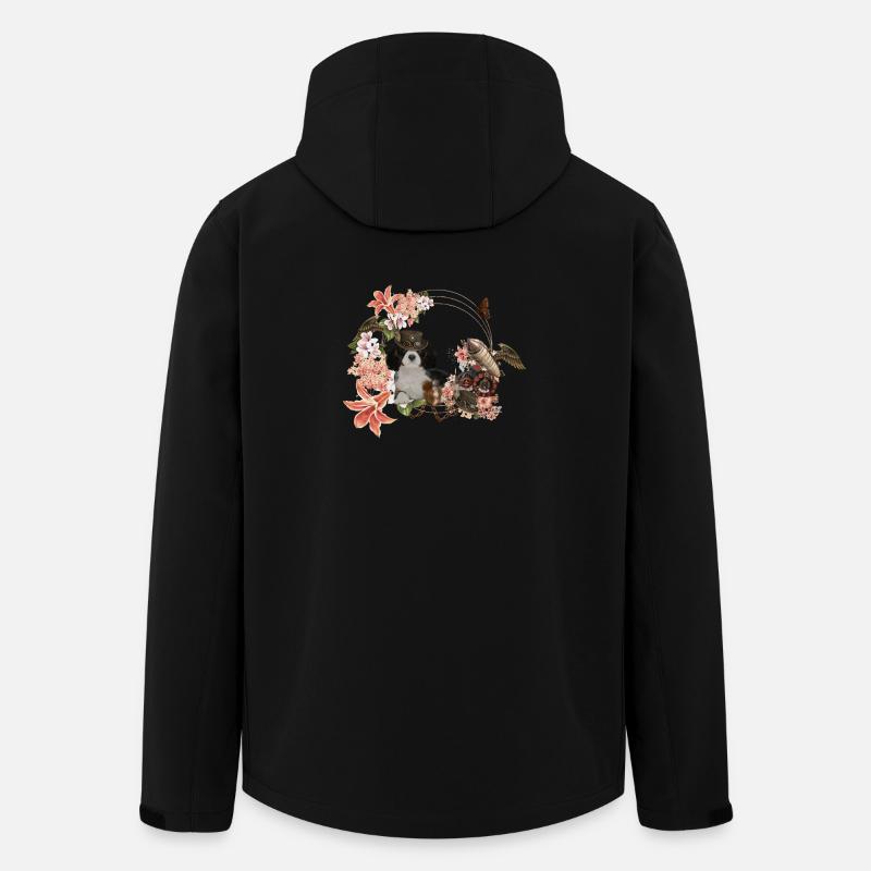 Steampunk, chiot et écureuil au chapeau - Veste softshell homme en polyester recyclé Stanley/Stella - noir