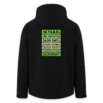 10 ans d’anniversaire de l’entreprise-adhésion - Veste softshell homme en polyester recyclé Stanley/Stella - noir - Dos - AI Model Male 185 light (185cm)