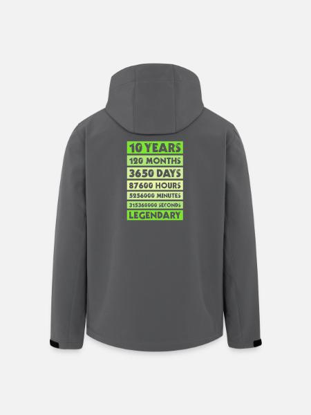 10 ans d’anniversaire de l’entreprise-adhésion - Veste softshell homme en polyester recyclé Stanley/Stella - noir