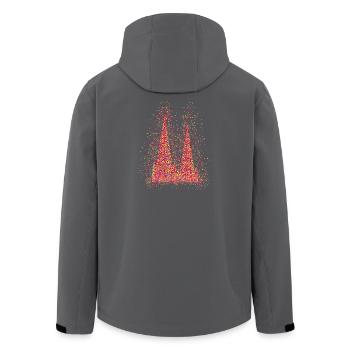 Confettis de la cathédrale de Cologne dans le coeur coeur de carnaval Cologne - Veste softshell homme en polyester recyclé Stanley/Stella - noir - Dos - AI Model Male 185 light (185cm)