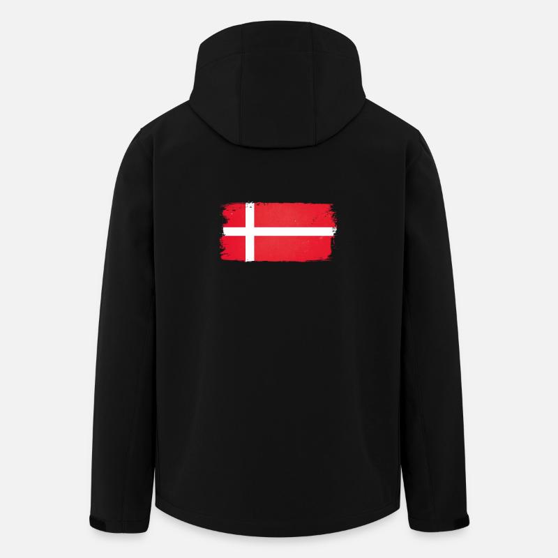 Dänische Flagge im Pinselstrich - Recycelte Männer Softshell-Jacke von Stanley/Stella - Schwarz