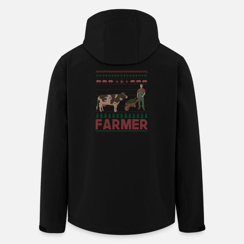 Noël fermier fermier vache - Veste softshell homme en polyester recyclé Stanley/Stella - noir