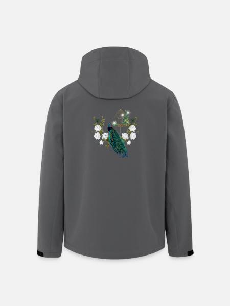 Wunderbarer Pfau, Weinlese - Recycelte Männer Softshell-Jacke von Stanley/Stella - Schwarz
