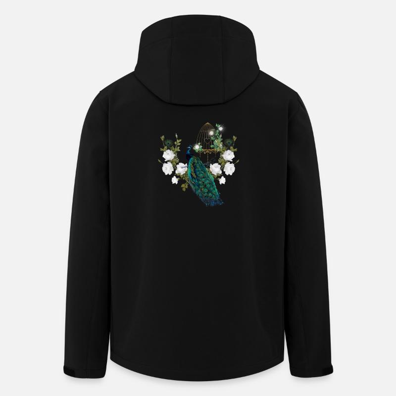 Wunderbarer Pfau, Weinlese - Recycelte Männer Softshell-Jacke von Stanley/Stella - Schwarz