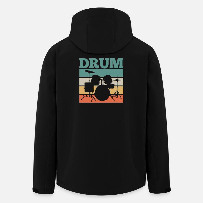 Drummer Drums Retro - Men’s Recycled Softshell Jacket by Stanley/Stella - black