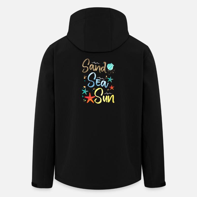 Sand See Sonne Illustration - Recycelte Männer Softshell-Jacke von Stanley/Stella - Schwarz