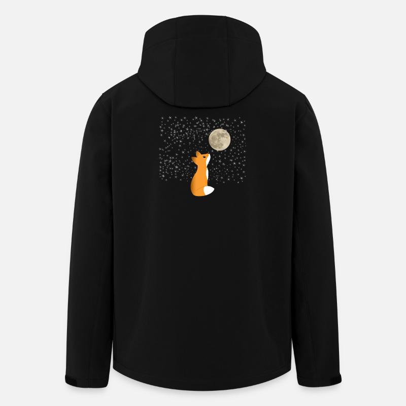 Fuchs Mond Winter Natur Nacht Süß Niedlich Geschen - Recycelte Männer Softshell-Jacke von Stanley/Stella - Schwarz