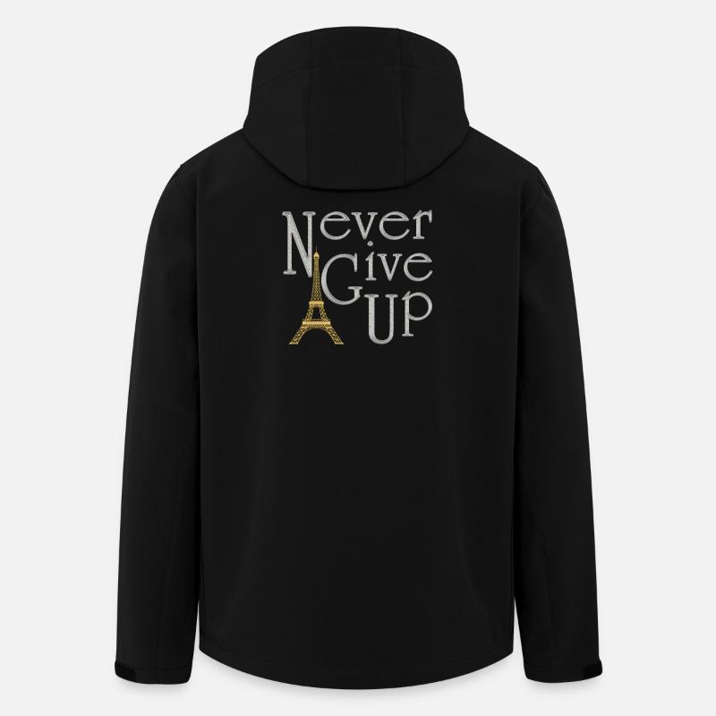 NEVER GIVE UP Silber Eiffelturm Gold - Recycelte Männer Softshell-Jacke von Stanley/Stella - Schwarz