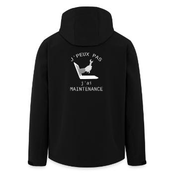 J'peux pas j'ai maintenance informatique - Veste softshell homme en polyester recyclé Stanley/Stella - noir - Dos - AI Model Male 185 light (185cm)