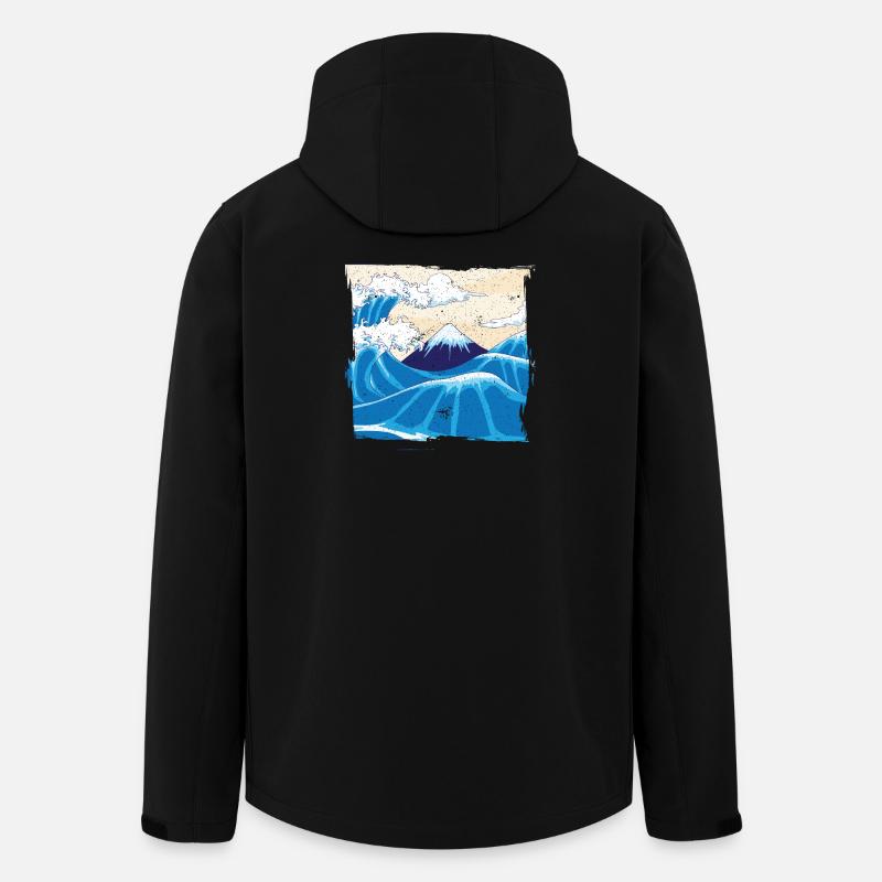 Japanische große Welle Japan - Recycelte Männer Softshell-Jacke von Stanley/Stella - Schwarz