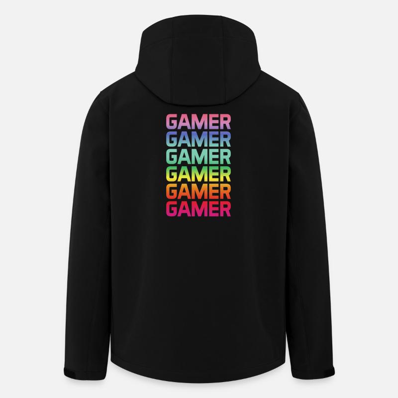 Gamer Regenbogen Mehrfach - Recycelte Männer Softshell-Jacke von Stanley/Stella - Schwarz