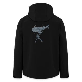 Whale Shark Freediver - Men’s Recycled Softshell Jacket by Stanley/Stella - black - Back - AI Model Male 185 light (185cm)