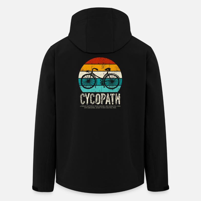 Cycopath Bicycle Retro Sunset - Veste softshell homme en polyester recyclé Stanley/Stella - noir