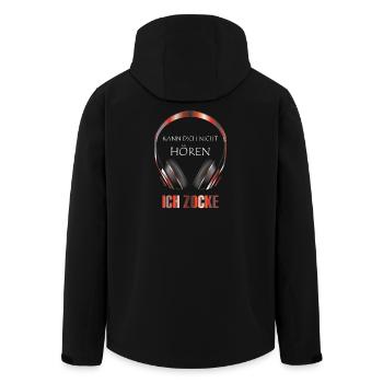 Ich Kann Dich Nicht Hören Ich Zocke Geschenk - Recycelte Männer Softshell-Jacke von Stanley/Stella - Schwarz - Hinten - AI Model Male 185 light (185cm)