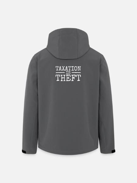 Beskatning er tyveri Skatter er røveri og tyveri - Stanley/Stella herre softshelljakke i genanvendt polyester - sort