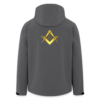 Franc-maçon Symbole Angle Boussole Or Franc-Maçonnerie - Veste softshell homme en polyester recyclé Stanley/Stella - noir - Dos - AI Model Male 185 light (185cm)
