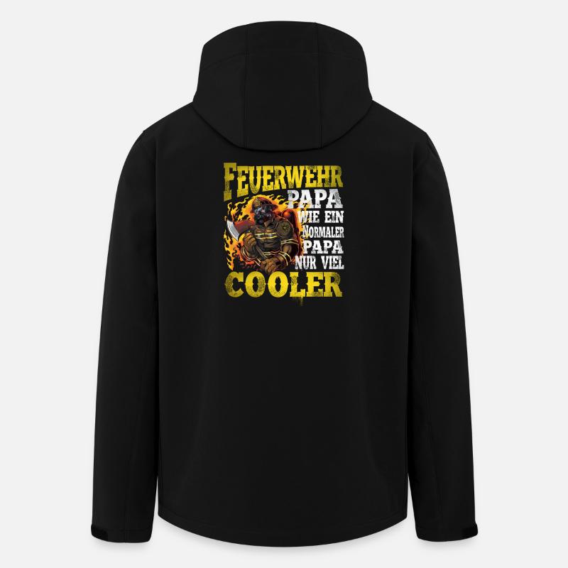 Feuerwehr Papa - Recycelte Männer Softshell-Jacke von Stanley/Stella - Schwarz
