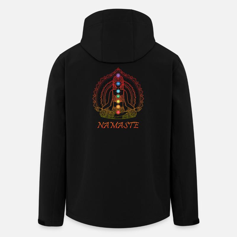 Namaste mantra mandala yoga gift - Men’s Recycled Softshell Jacket by Stanley/Stella - black