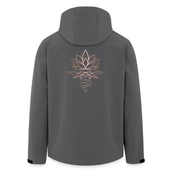 Lotusblume rose gold Yoga - Recycelte Männer Softshell-Jacke von Stanley/Stella - Schwarz - Hinten - AI Model Male 185 light (185cm)