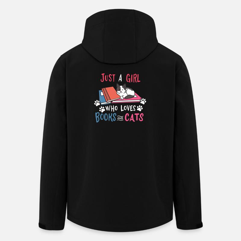 Book Cat Books and Cats - Men’s Recycled Softshell Jacket by Stanley/Stella - black