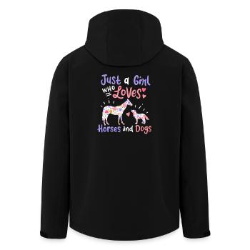 Pferd Hund Pferdeliebhaber Hundeliebhaber - Recycelte Männer Softshell-Jacke von Stanley/Stella - Schwarz - Hinten - AI Model Male 185 light (185cm)