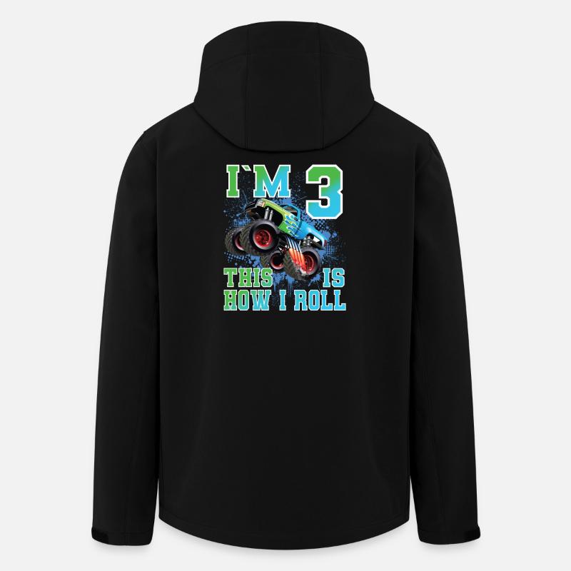 3 ans anniversaire d’enfant Monstertruck - Veste softshell homme en polyester recyclé Stanley/Stella - noir