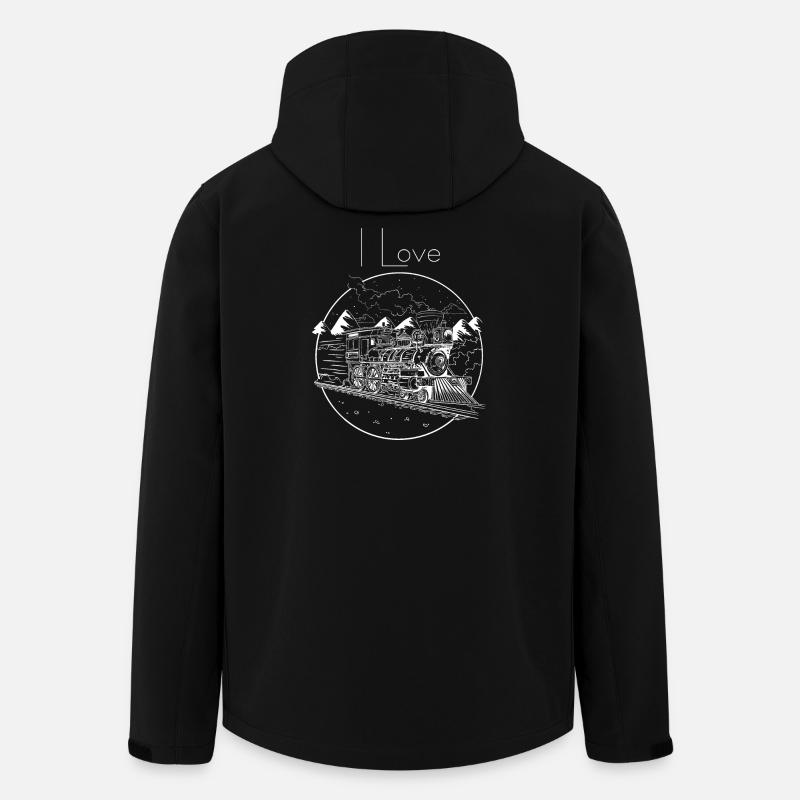 Dampfzug im Winterzauber - Recycelte Männer Softshell-Jacke von Stanley/Stella - Schwarz