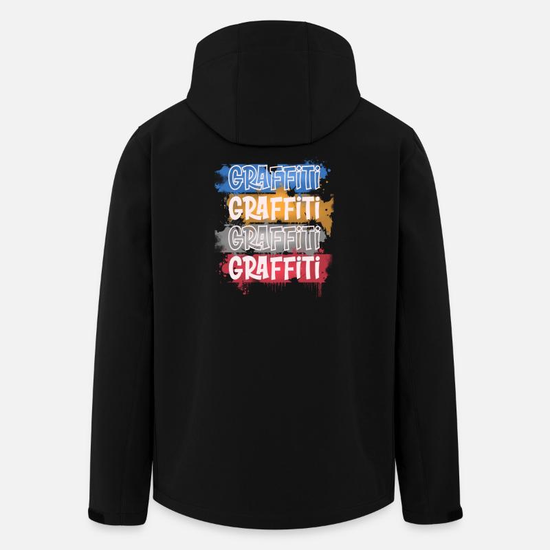Graffiti - Veste softshell homme en polyester recyclé Stanley/Stella - noir