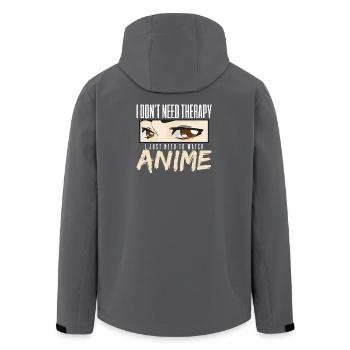 anime - Men’s Recycled Softshell Jacket by Stanley/Stella - anthracite - Back - AI Model Male 185 light (185cm)