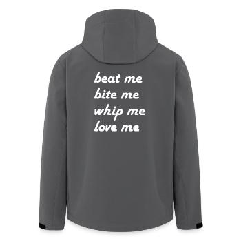 beat me bite me whip me - Men’s Recycled Softshell Jacket by Stanley/Stella - anthracite - Back - AI Model Male 185 light (185cm)