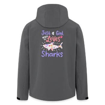 Hai - Recycelte Männer Softshell-Jacke von Stanley/Stella - Schwarz - Hinten - AI Model Male 185 light (185cm)