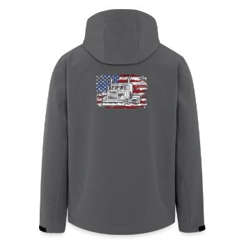 Truck USA Flag Chauffeur de camion - Veste softshell homme en polyester recyclé Stanley/Stella - charbon - Dos - AI Model Male 185 light (185cm)