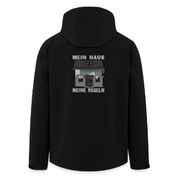 Mein Haus Meine Regeln - Recycelte Männer Softshell-Jacke von Stanley/Stella - Schwarz - Hinten - AI Model Male 185 light (185cm)