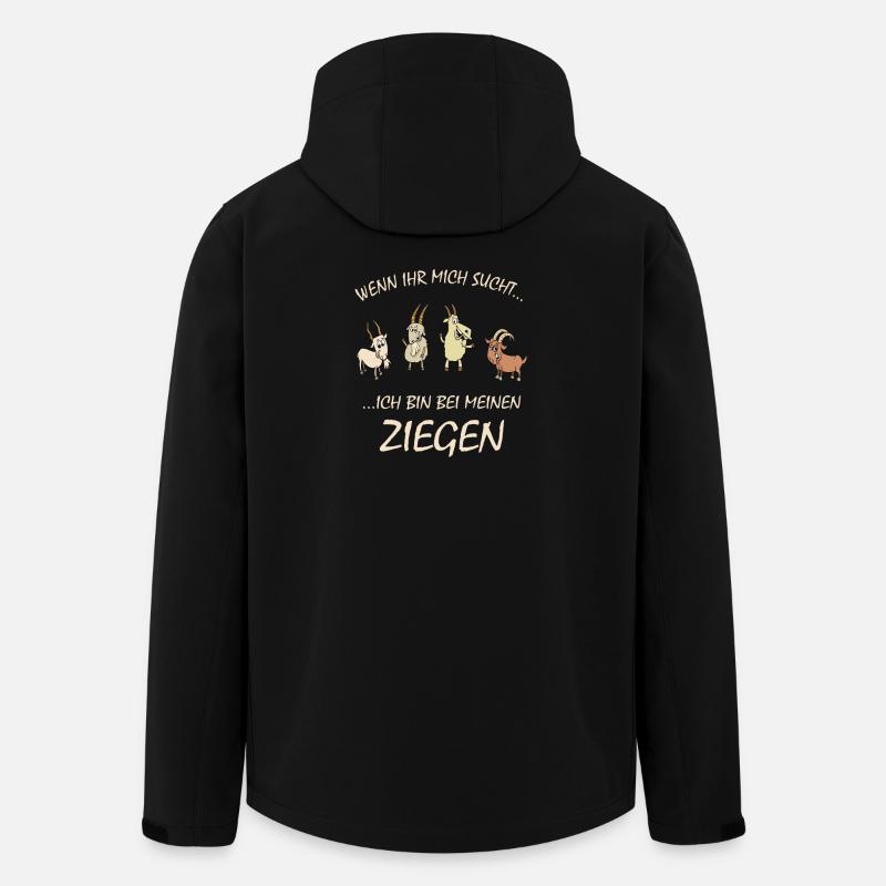 Ziegen, Bauer Landwirt Ich bin bei meinen Ziegen - Recycelte Männer Softshell-Jacke von Stanley/Stella - Schwarz