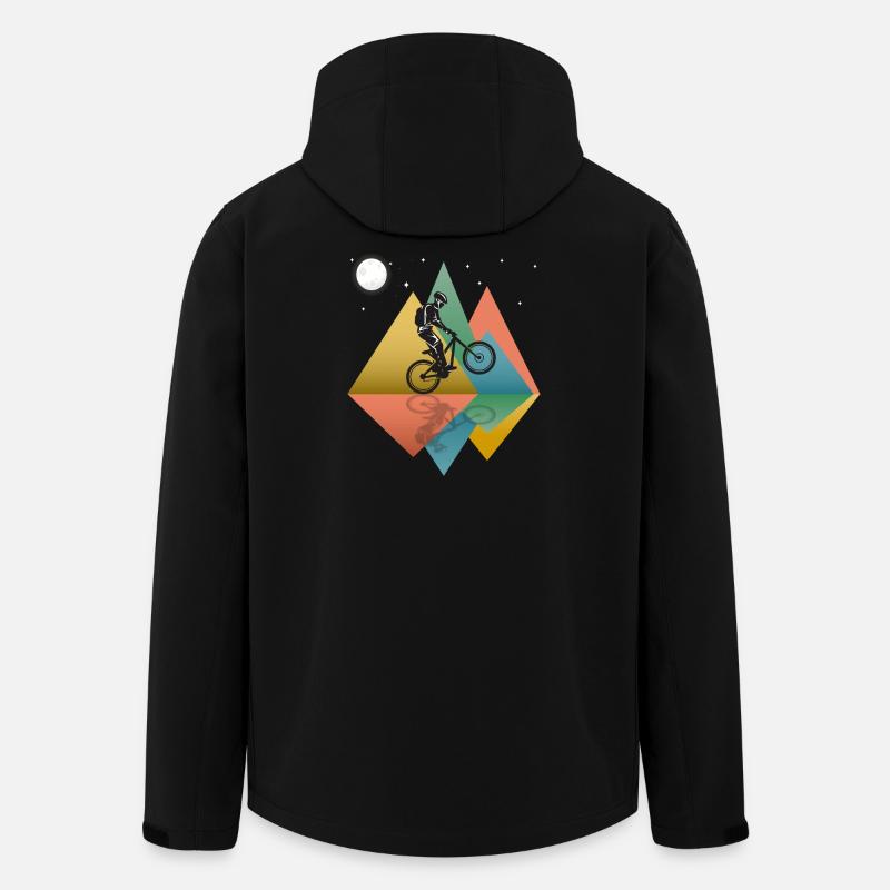 Mountainbiken Retro - Recycelte Männer Softshell-Jacke von Stanley/Stella - Schwarz