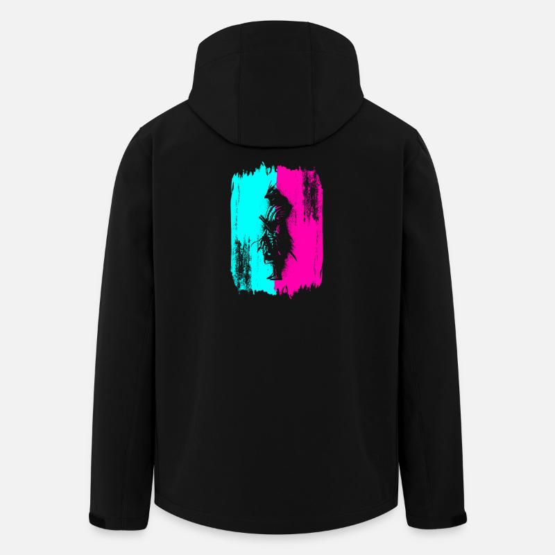 Samurai Krieger Japan Türkis Pink Kunst Manga - Recycelte Männer Softshell-Jacke von Stanley/Stella - Schwarz