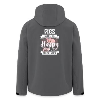 pig - Men’s Recycled Softshell Jacket by Stanley/Stella - anthracite - Back - AI Model Male 185 light (185cm)
