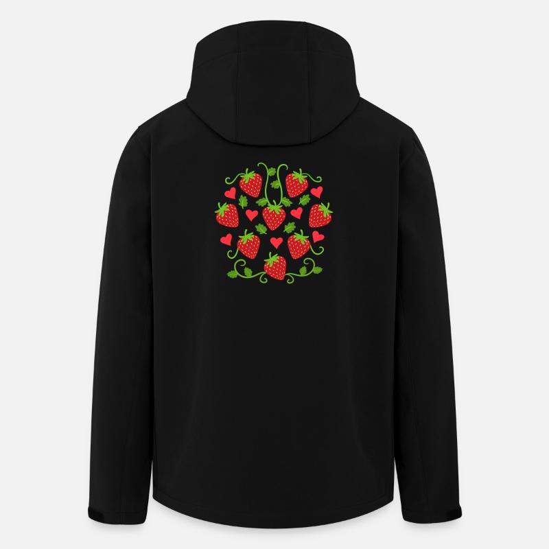 Erdbeeren Erdbeere Obst - Recycelte Männer Softshell-Jacke von Stanley/Stella - Schwarz