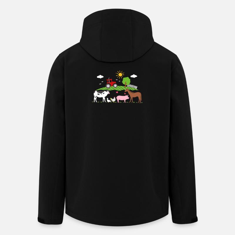 Bauernhof Traktor Nutztiere - Recycelte Männer Softshell-Jacke von Stanley/Stella - Schwarz