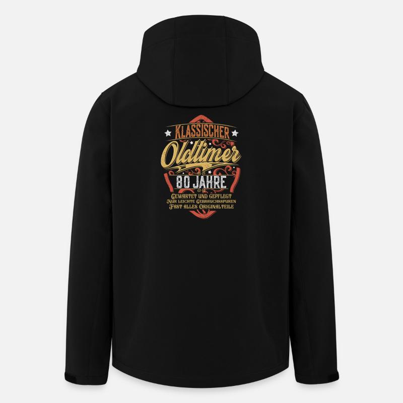 80. Geburtstag Oldtimer - Recycelte Männer Softshell-Jacke von Stanley/Stella - Schwarz