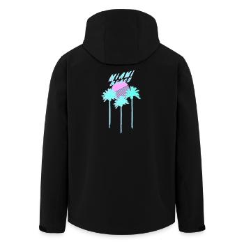 Miami Beach 80's Retro Palmen - Recycelte Männer Softshell-Jacke von Stanley/Stella - Schwarz - Hinten - AI Model Male 185 light (185cm)