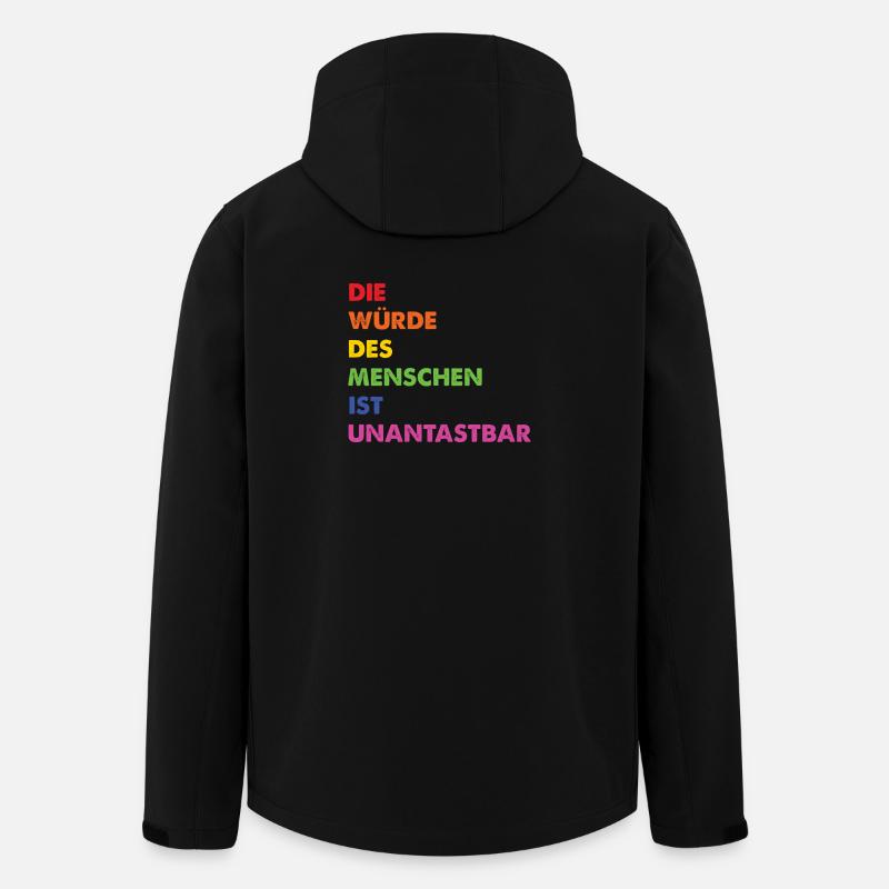 Menschenrechte Regenbogen Grundgesetz - Recycelte Männer Softshell-Jacke von Stanley/Stella - Schwarz