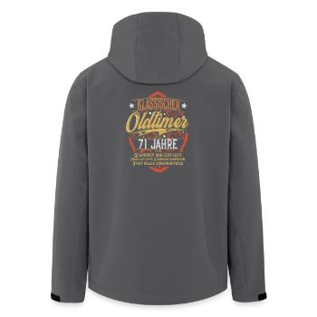 71. Geburtstag Oldtimer - Recycelte Männer Softshell-Jacke von Stanley/Stella - Schwarz - Hinten - AI Model Male 185 light (185cm)