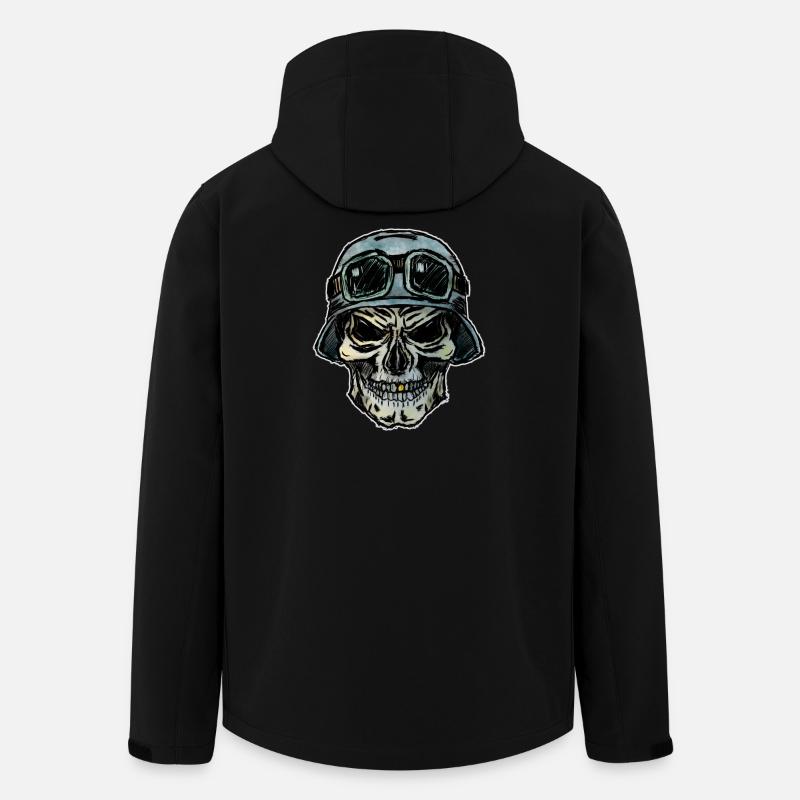 Crazy Biker Totenkopf mit Helm - Recycelte Männer Softshell-Jacke von Stanley/Stella - Schwarz