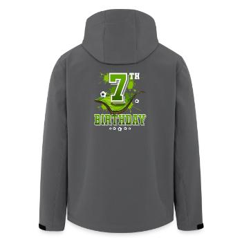 7e anniversaire de football enfants - Veste softshell homme en polyester recyclé Stanley/Stella - charbon - Dos - AI Model Male 185 light (185cm)