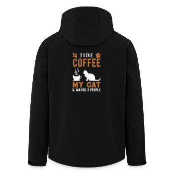 Citation de café drôle pour les amateurs de café J’aime le café - Veste softshell homme en polyester recyclé Stanley/Stella - noir - Dos - AI Model Male 185 light (185cm)